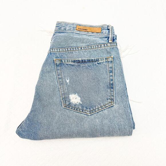 GRLFRND Karolina A Little More Love Straight Leg Light Wash Denim Jeans Size 29 - Picture 1 of 9
